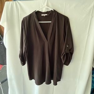 Black Calvin Klein V Neck Blouse